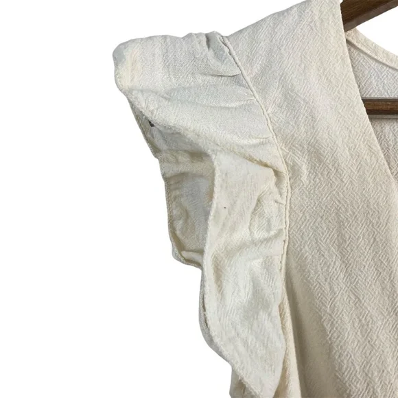 Cream Cotton Embroidered Bee and Garland Vine Square neck Dress - Picture 5 of 10